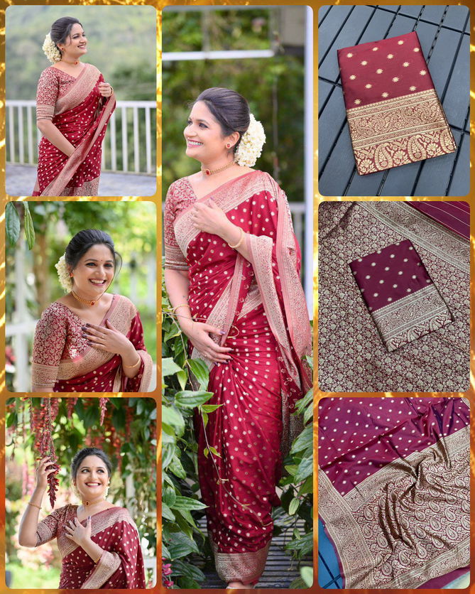 Kerala Queen By Aab Soft Lichi Silk Wedding Wear Saree Exporters In India